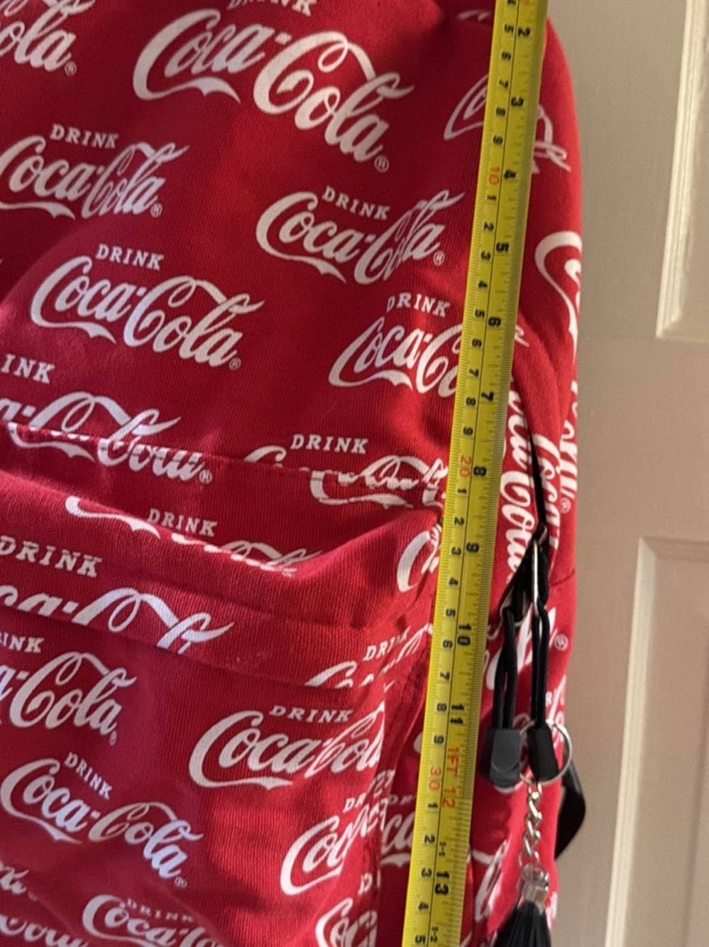 Coca-Cola Red and White Logo Print Backpack - Picture 4 of 6